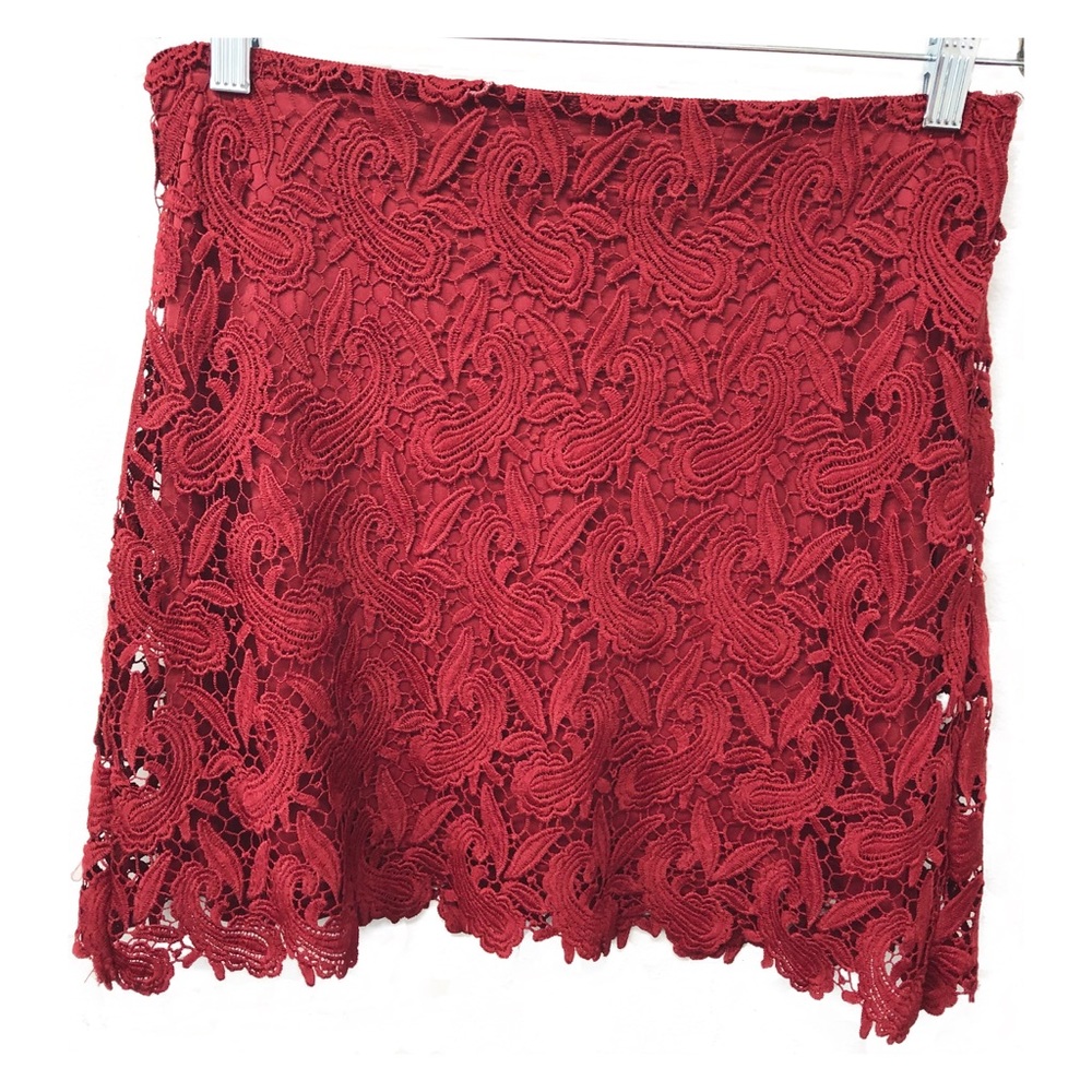 Express | Red Lace Skirt